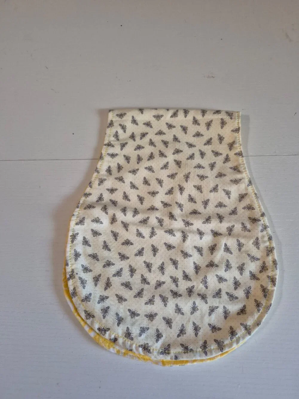 Bumblebee Burp Cloth 2 Pack | Handmade Yellow Flannel Contoured Baby Set